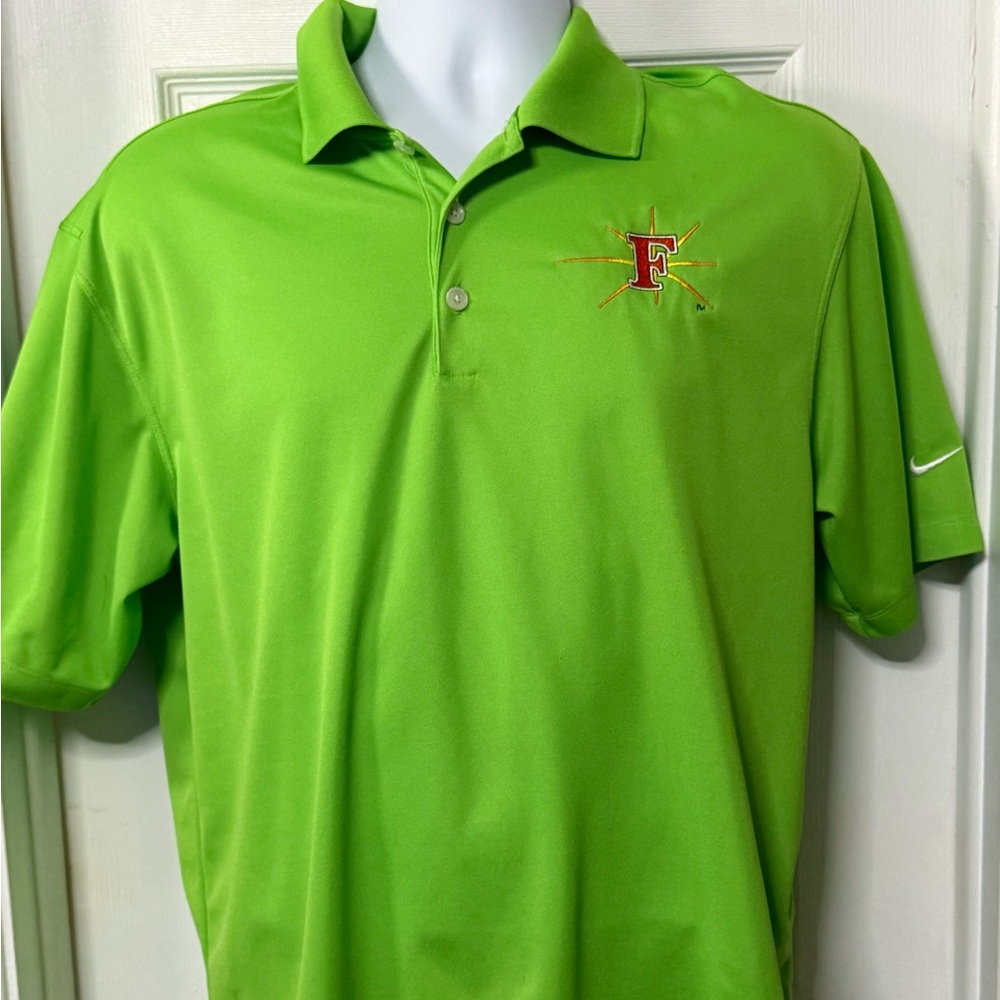 Nike Men’s Lime Green Polo with Embroidered Frederic Keys Logo Baseball